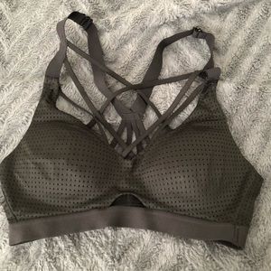 Victoria Secret strappy black sports bra 32B.